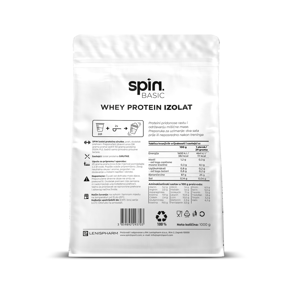 3 SPIN BASIC IZOLAT webshop 1000x1000 back SPIN whey protein izolat